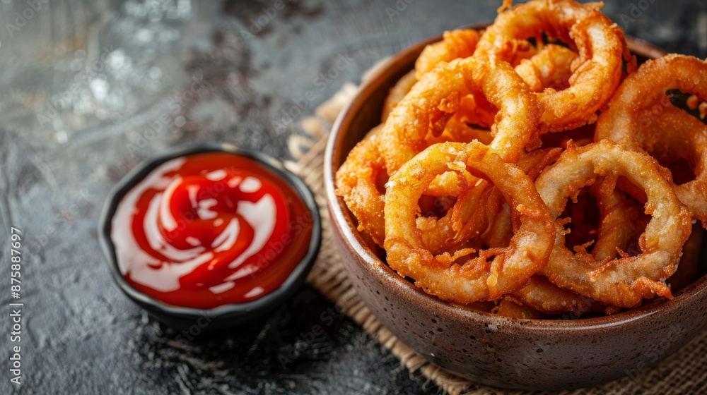 Crispy Onion Rings with Ketchup Crispy Onion Rings with Ketchup