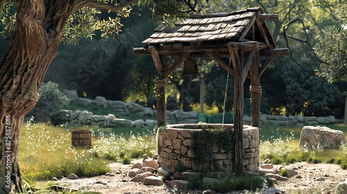 Obraz na płótnie Historical water well in the rural community very detailed and realistic shape w salonie