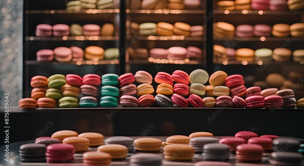 Interior of a French macarons store. Interior of a French macarons store.