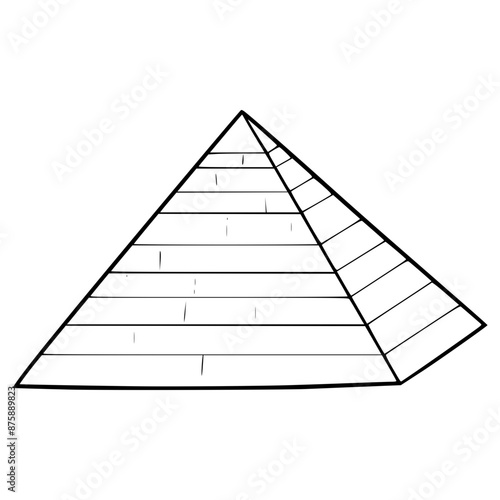 pyramid illustration hand drawn outline vector