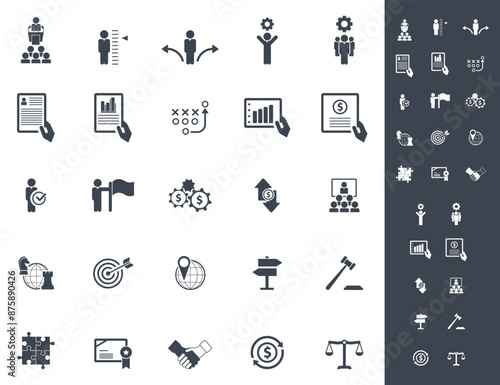 Universal business management and human resources icon set. Universal icons for web and mobile. Vector.	