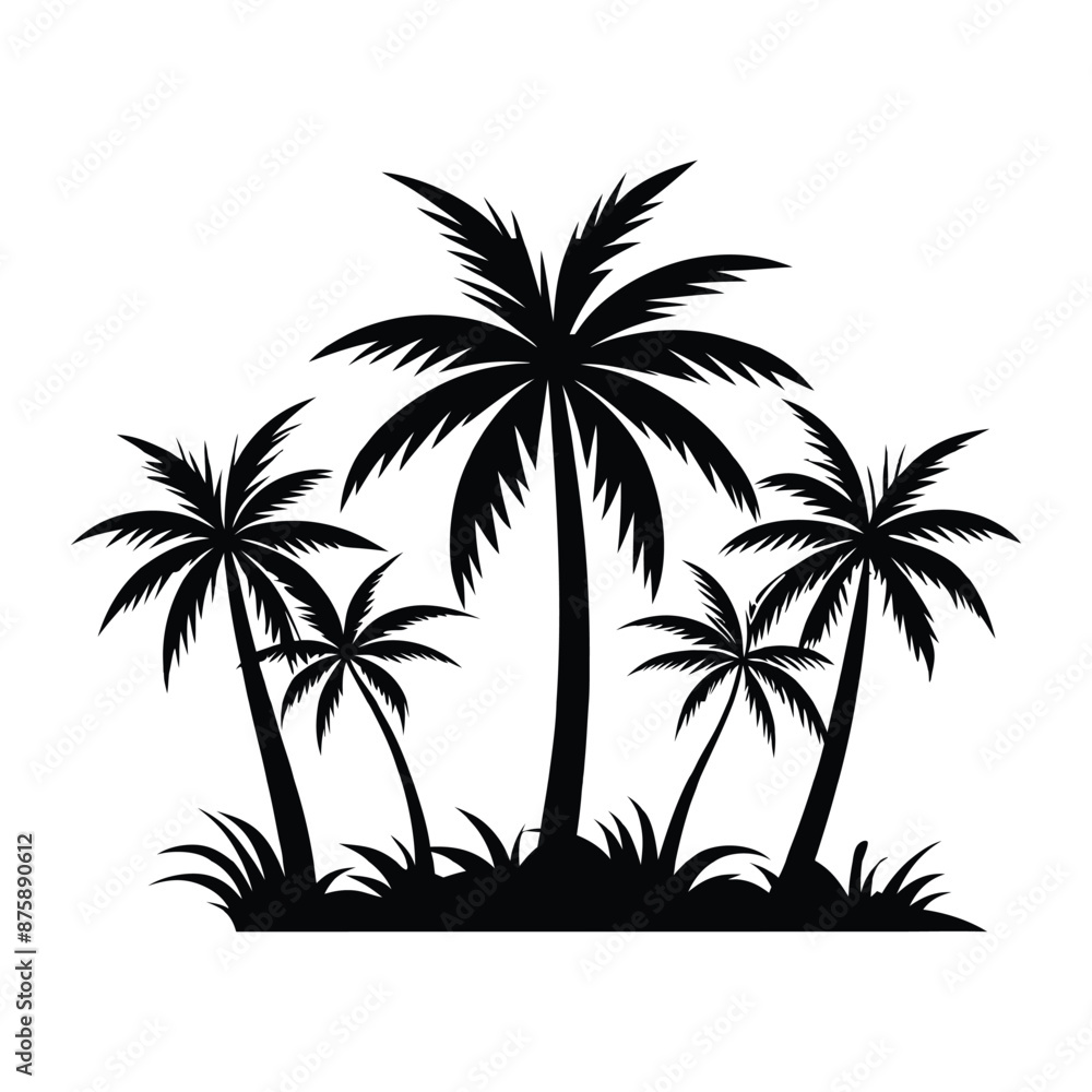Fototapeta premium silhouettes-palm-tree-illustration