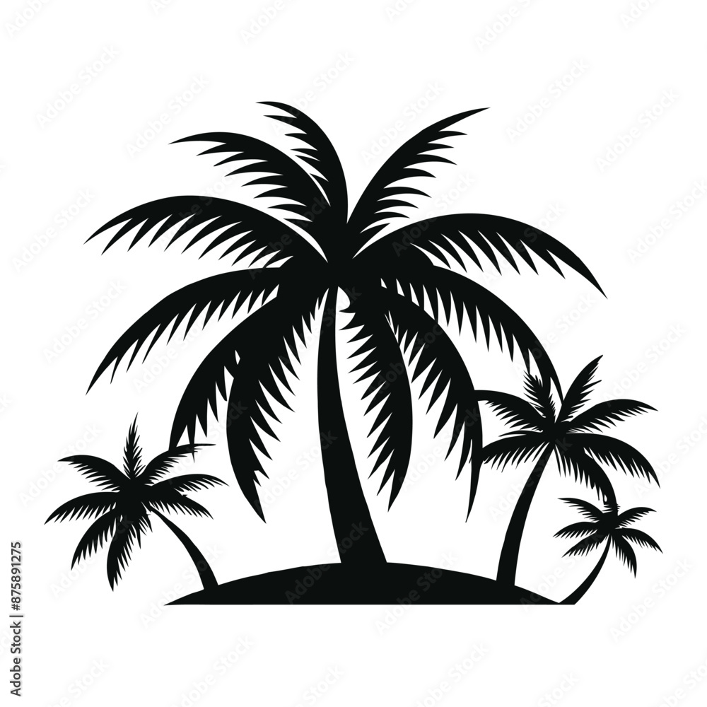 Fototapeta premium silhouettes-palm-tree-illustration