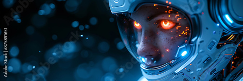 Stylish Robotic Background with Abstract Canvas