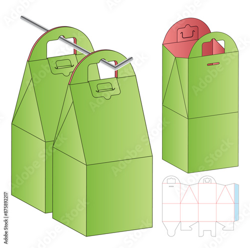 Box packaging die cut template design. 3d mock-up