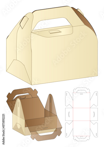 Box packaging die cut template design. 3d mock-up