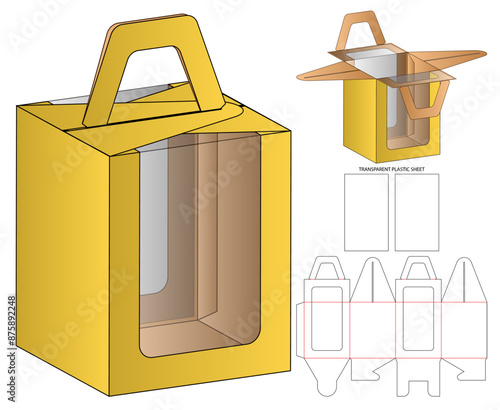 Box packaging die cut template design. 3d mock-up