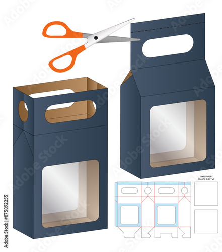 Box packaging die cut template design. 3d mock-up