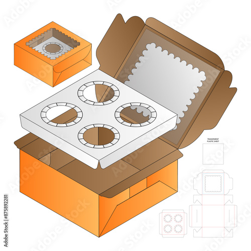 Box packaging die cut template design. 3d mock-up