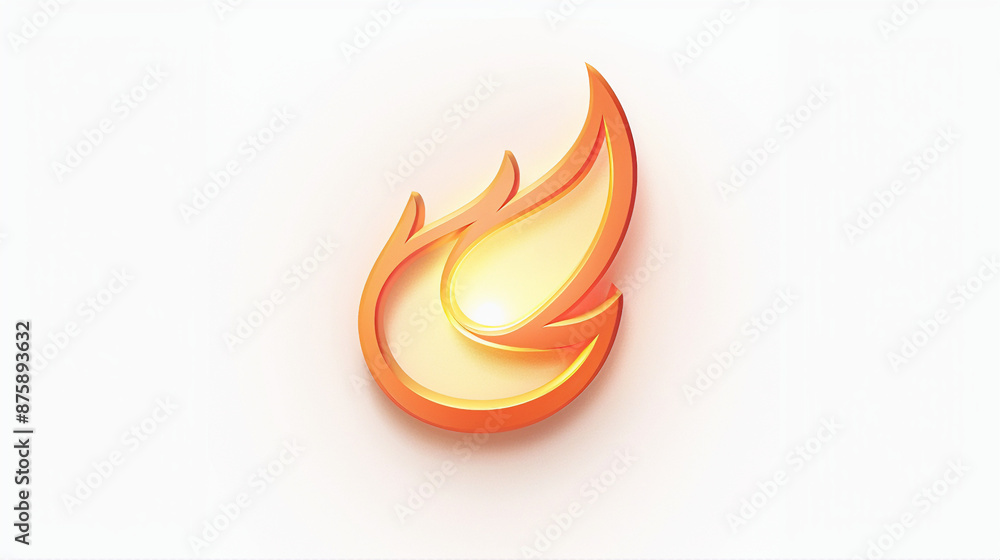fire icon, fire logo 3d rendered on white background fire icon, fire logo 3d rendered on white background