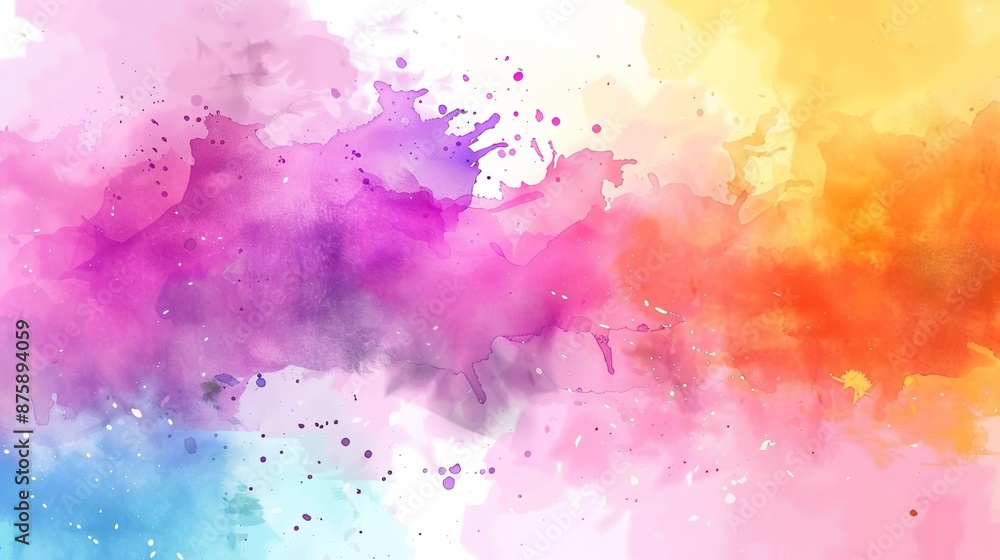 Fototapeta premium Vibrant watercolor splash background with soft edges and room for text