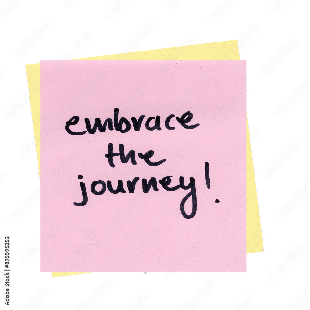 motivational quote sticky note with embrace the journey text on it, transparent background motivational quote sticky note with embrace the journey text on it, transparent background