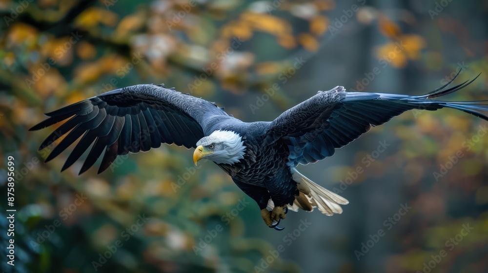 american bald eagle soaring in the sky