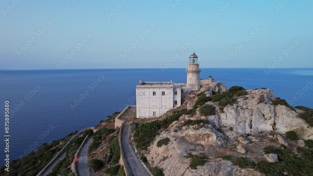 Sardinian Lighthouse Overlooking The Sea Sardinian Lighthouse Overlooking The Sea