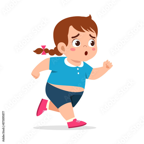 fat little kid do running for weight loss