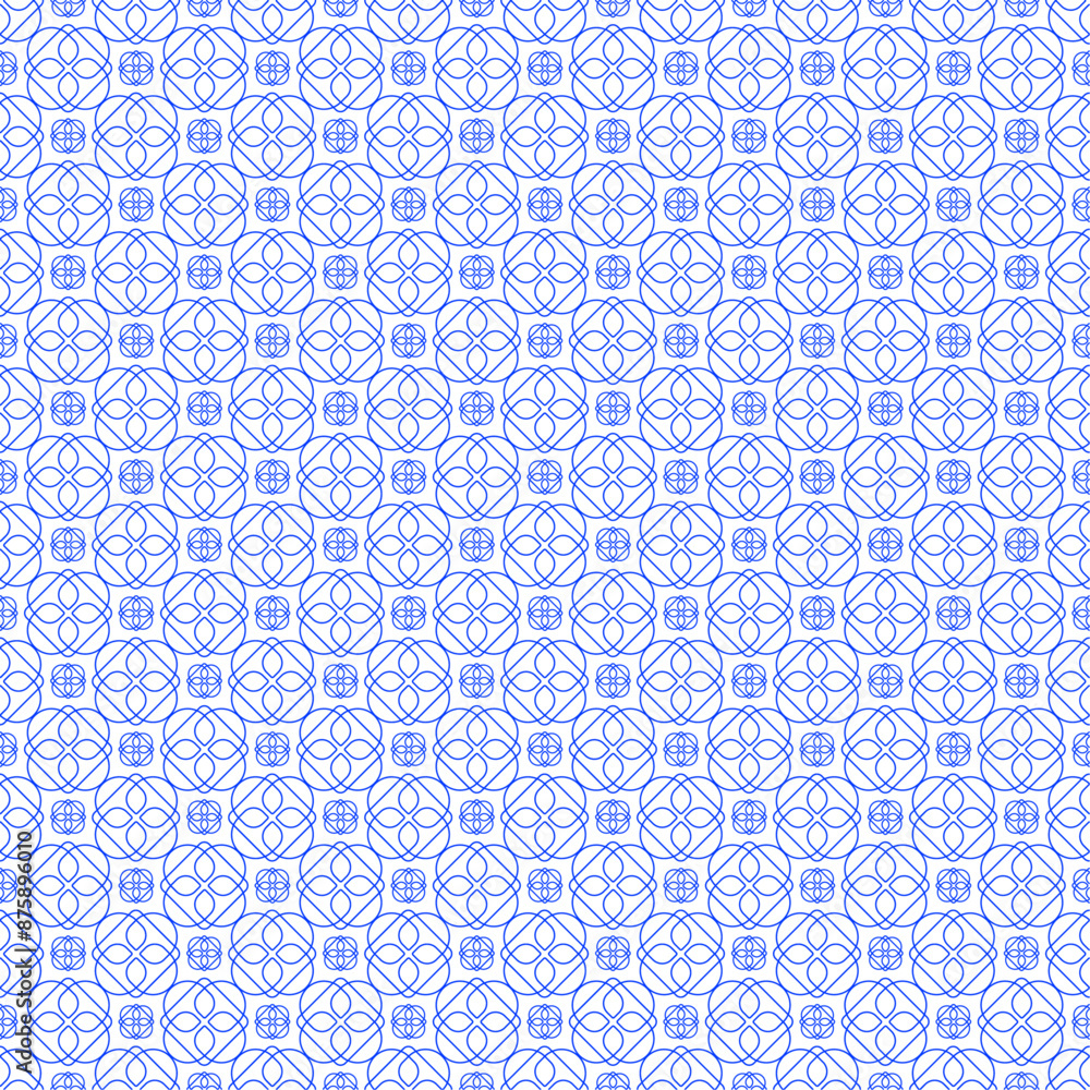 Blue Floral Geometric Pattern Blue Floral Geometric Pattern