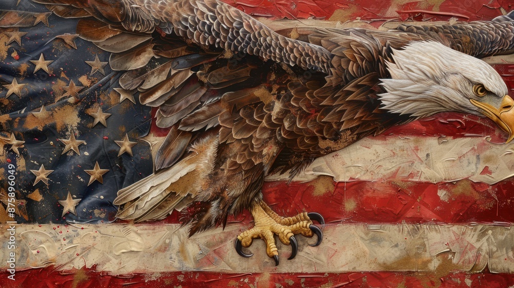 Eagle With American Flag