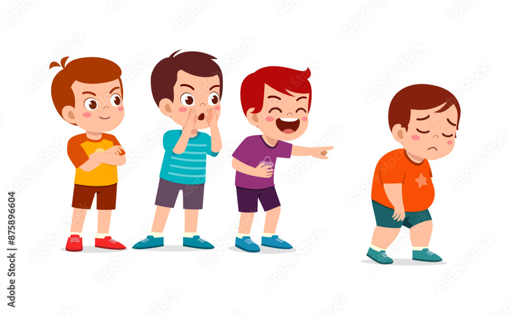 little fat kid get bullied by friend and feeling sad little fat kid get bullied by friend and feeling sad