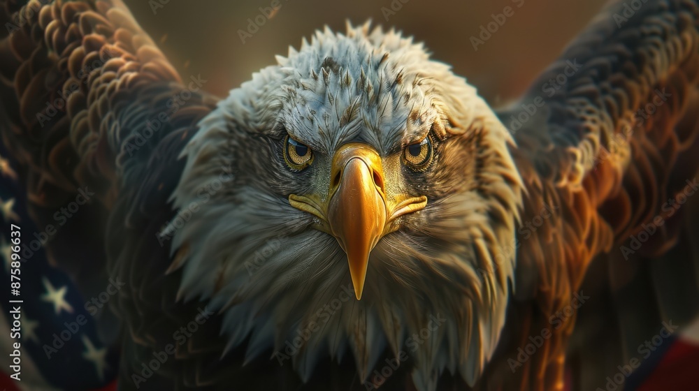 Eagle With American Flag