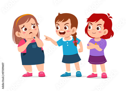 little fat kid get bullied by friend and feeling sad