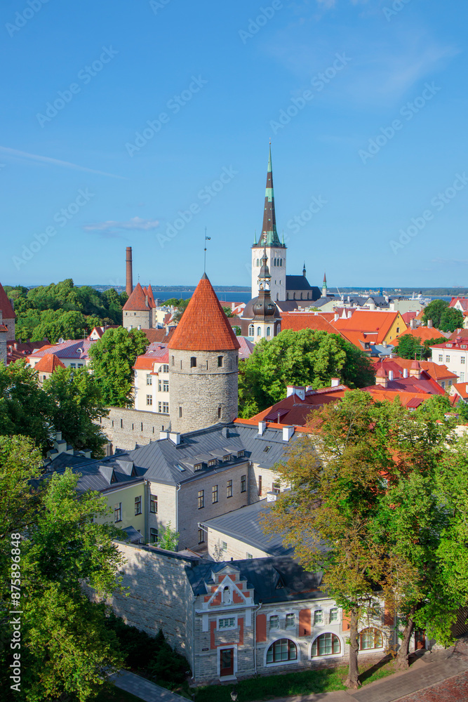 View of the roofs of the old town of Tallinn in summer, July. Estonia. View of the roofs of the old town of Tallinn in summer, July. Estonia.