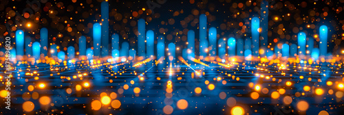 Abstract Night Cityscape with Bright Lights and Blurred Background