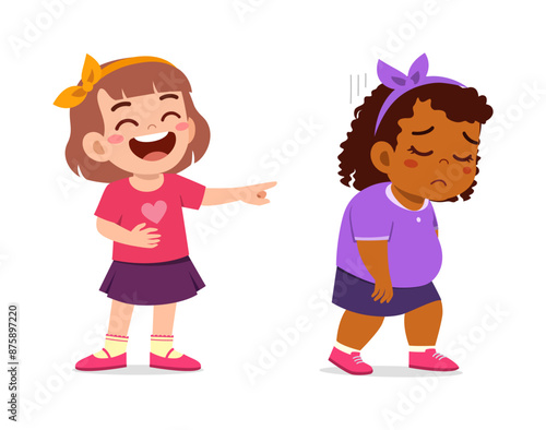 little fat kid get bullied by friend and feeling sad