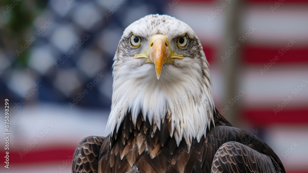 Eagle With American Flag