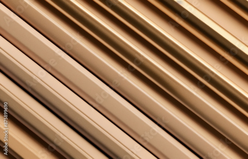 Metal gold texture striped background, diagonal lines. Bronze glitter stripes. Geometric pattern. Stylish texture. Gold pattern. Abstract golden background