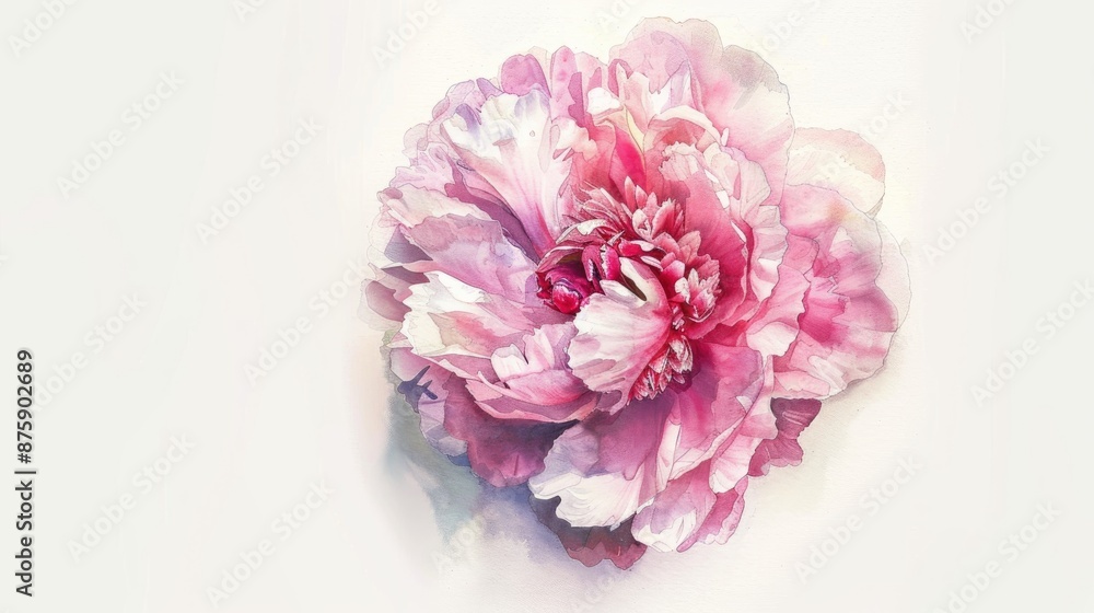 Peony in full beauty on a white backdrop Peony in full beauty on a white backdrop