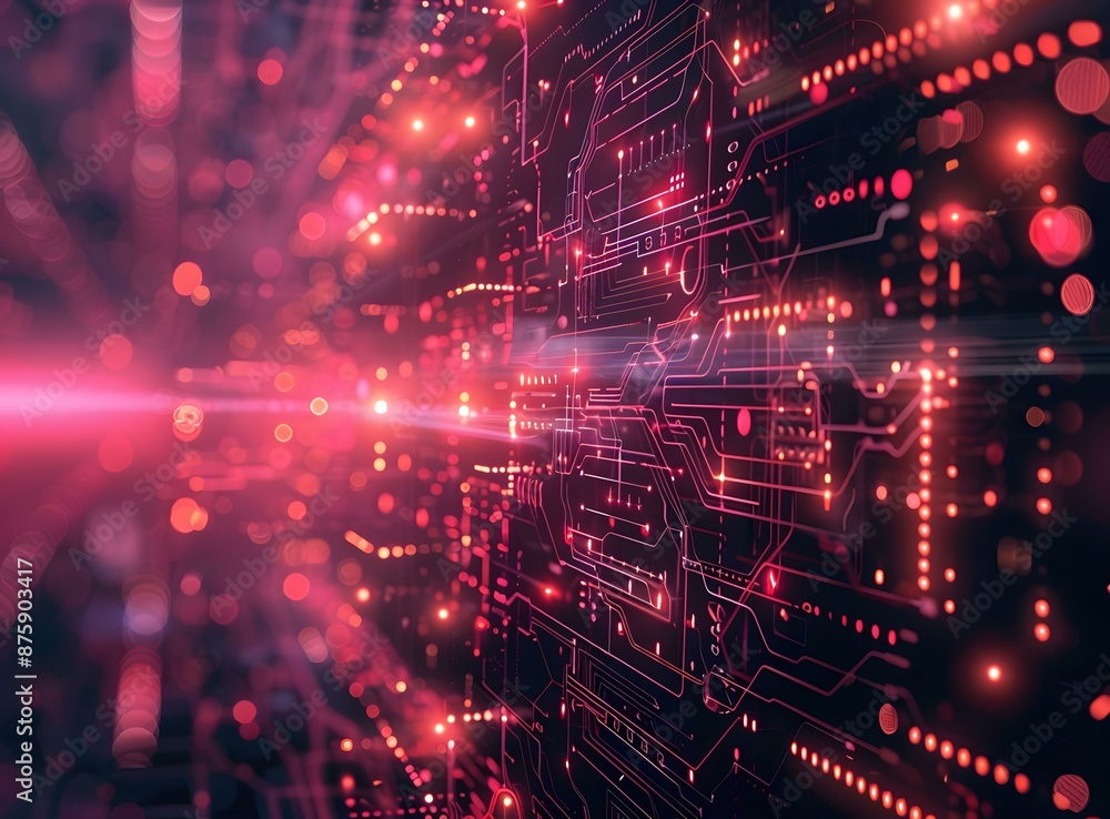 Obraz premium Glowing Circuit Board Technology Background