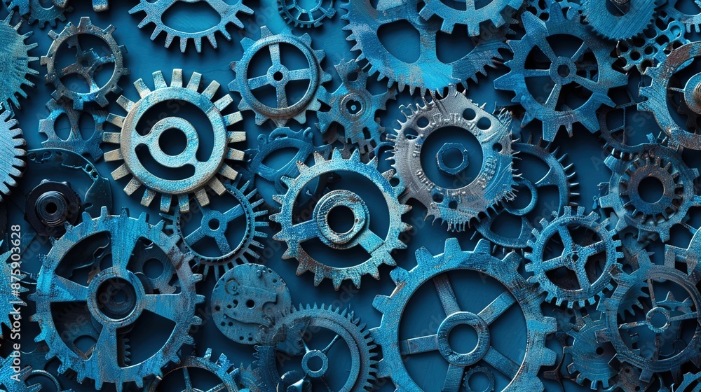 Global Industry Network: Geometric Gears Interconnected in Industrial Pattern Global Industry Network: Geometric Gears Interconnected in Industrial Pattern