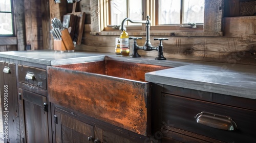 Wallpaper Mural Luxurious Villa Kitchen Featuring a Timeless Rustic Sink Torontodigital.ca