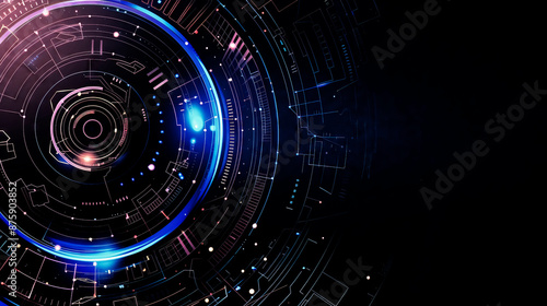 Futuristic technology background with concentric circles forming a hud element, perfect for any project needing a tech feel