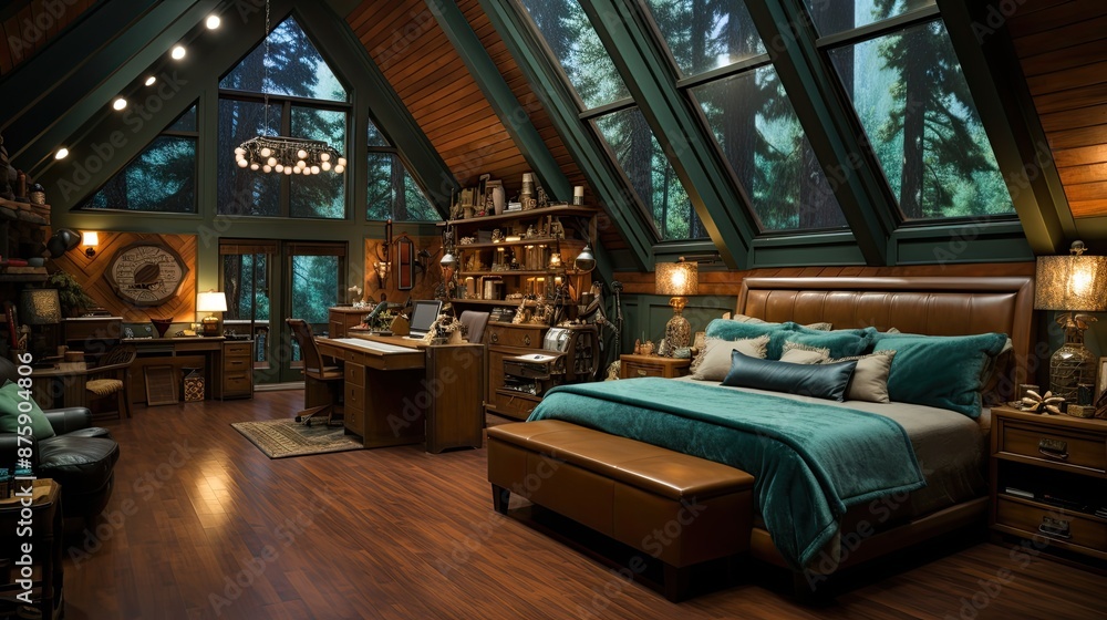 a bed with a bed and a lamp on the side of it a bed with a bed and a lamp on the side of it