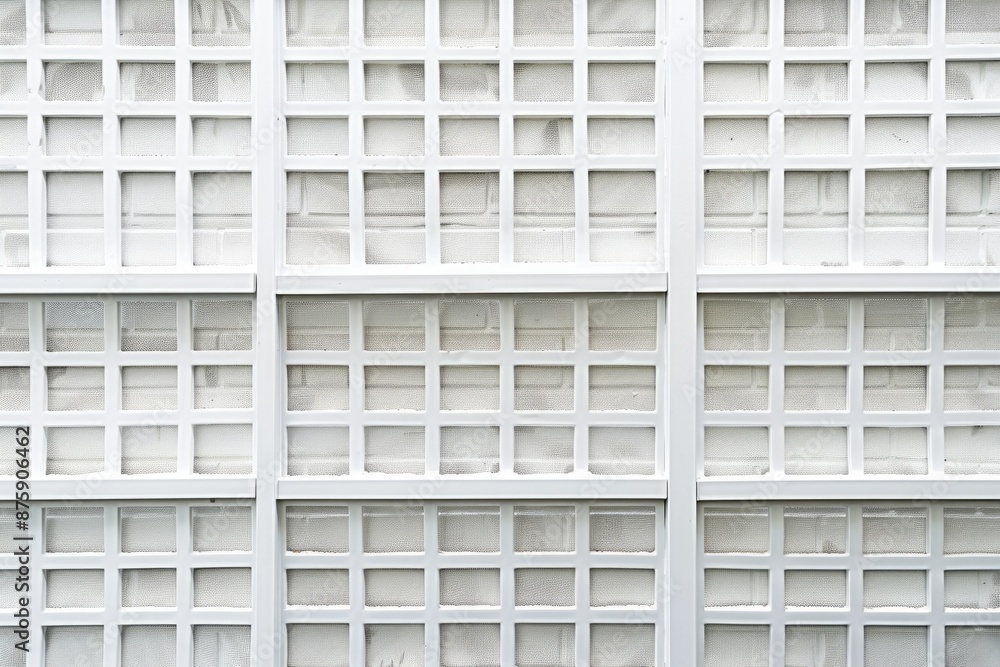 Window Screens. Closeup Set of White Plastic Screens Against a Brick Wall Background Window Screens. Closeup Set of White Plastic Screens Against a Brick Wall Background
