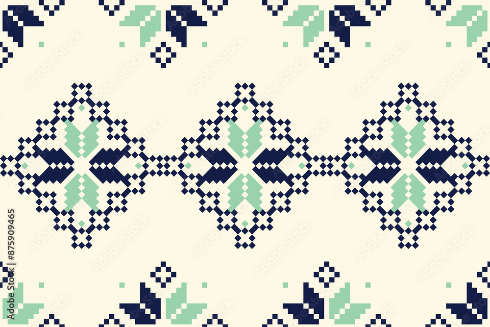 Ethnic pixel seamless fabric pattern.
Geometric ikat oriental traditional design for background,wallpaper. Ethnic pixel seamless fabric pattern.
Geometric ikat oriental traditional design for background,wallpaper.