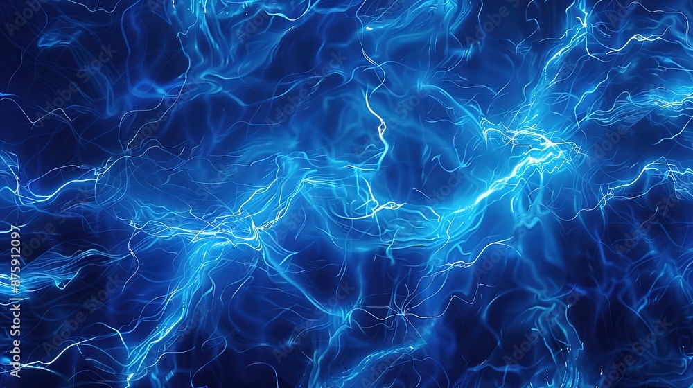 Fototapeta premium Futuristic Pulse - Vibrant Digital Background with Electric Currents in Deep Blue Shade for Modern Tech Concepts