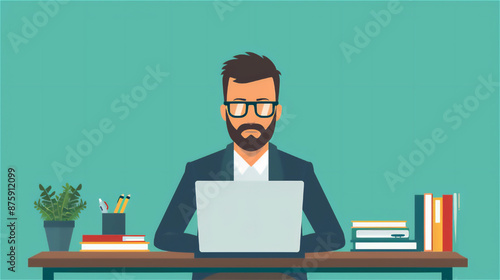 ノートパソコンで仕事をするビジネスマン