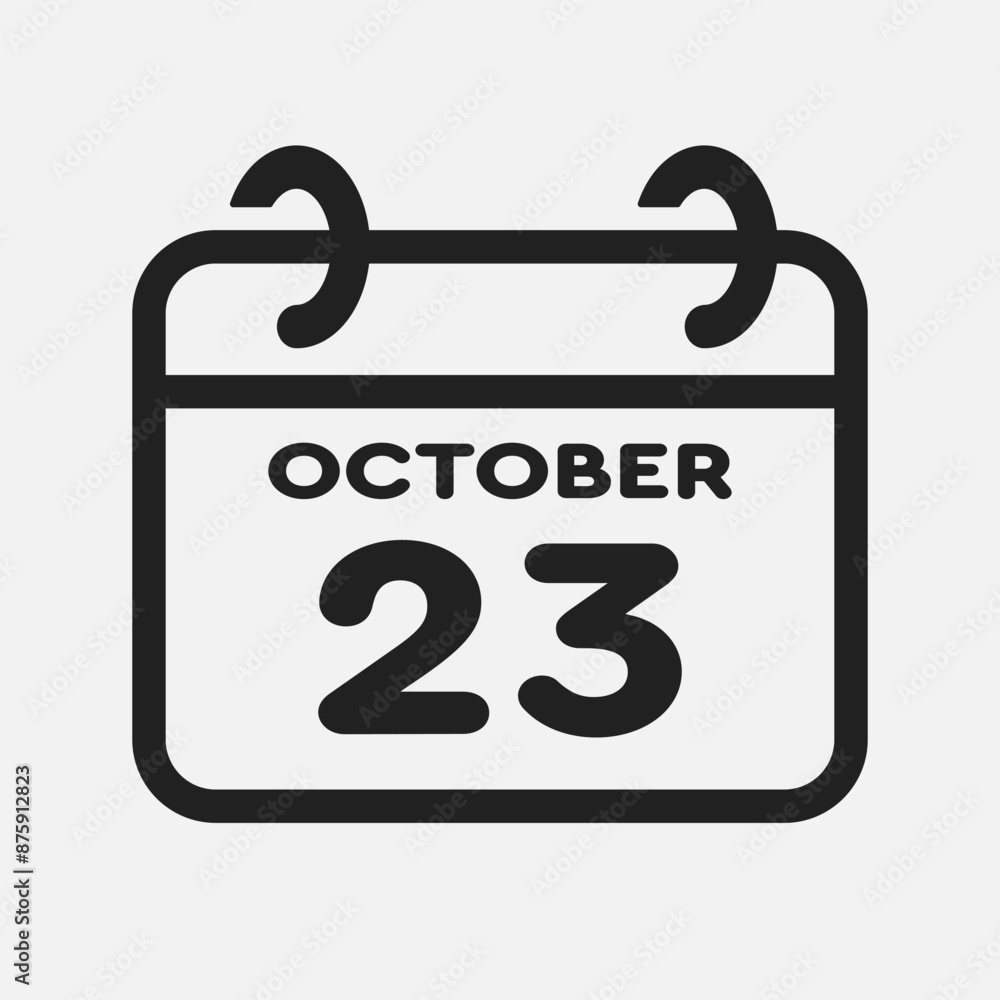 Icon page calendar day - 23 October Icon page calendar day - 23 October