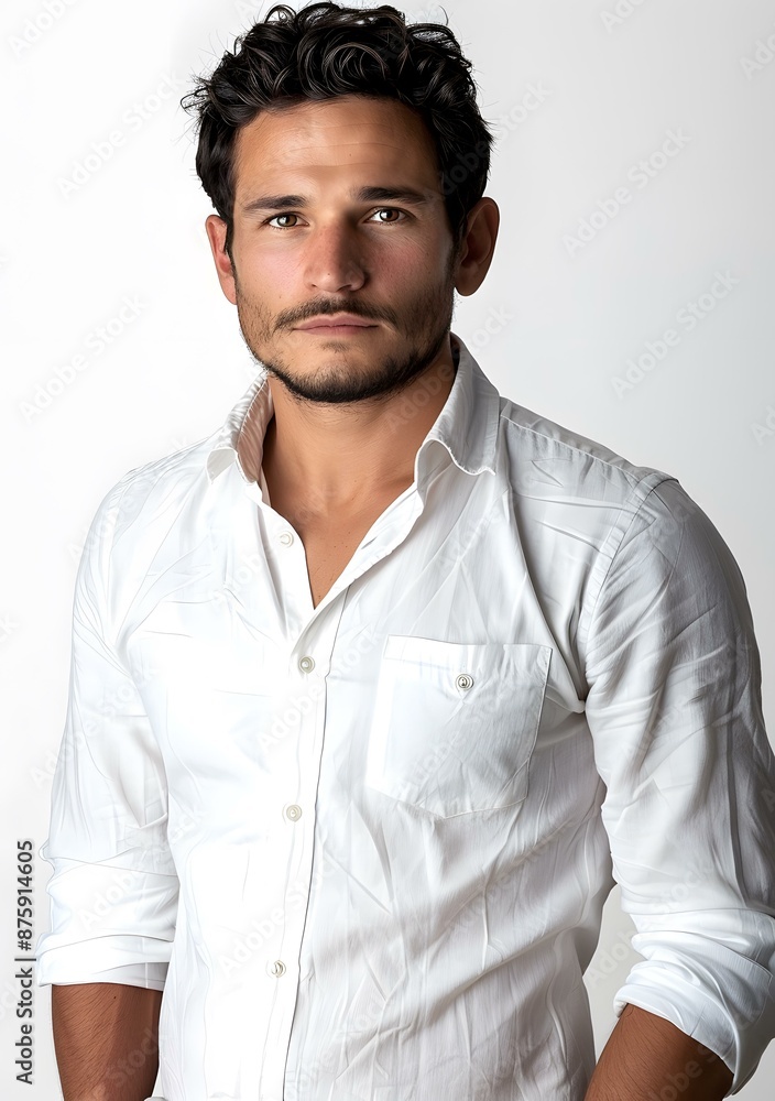 Handsome Man in White Shirt Portrait Handsome Man in White Shirt Portrait