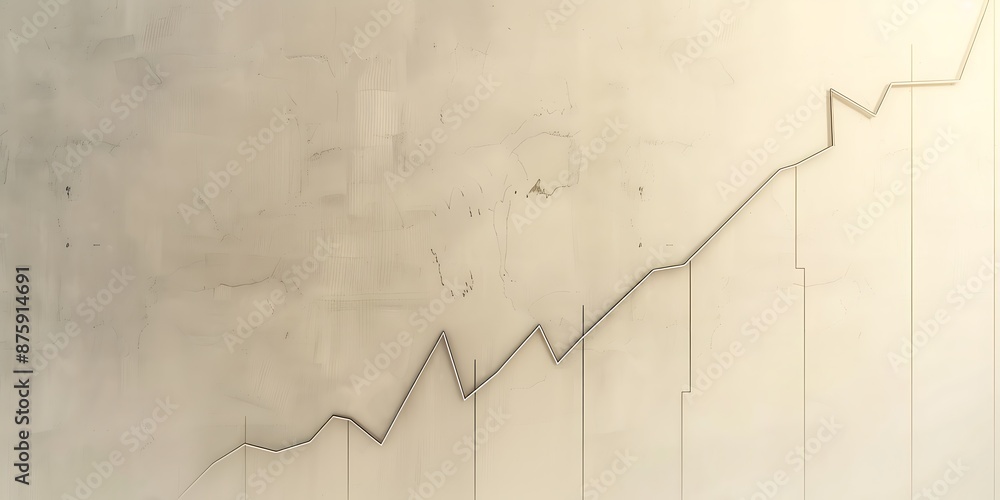 Simple market trend line graph on a neutral, light canvas, indicating growth. Simple market trend line graph on a neutral, light canvas, indicating growth.