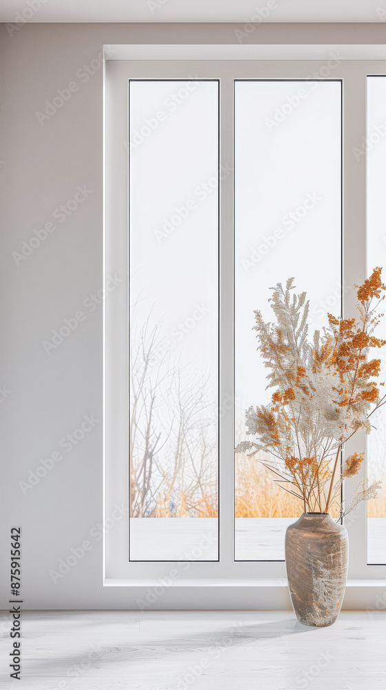 Luxury living room interiors in an apartment with a large window, minimal furniture and plain colors. Luxurious realty designer composition for advertising. Luxury living room interiors in an apartment with a large window, minimal furniture and plain colors. Luxurious realty designer composition for advertising.