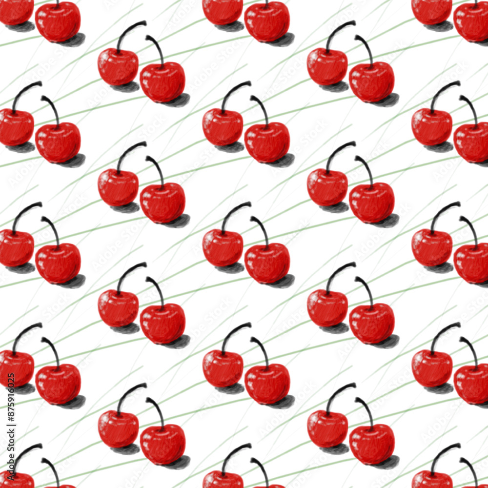 Two red cherry cherries in the background Two red cherry cherries in the background