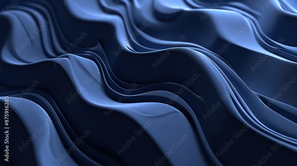 Obraz premium Blue Wavy Lines: Hi-Tech Minimalist Background for IT Presentation