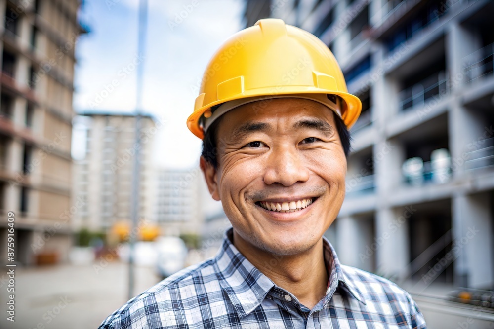 Smiling Asian Construction Worker with Hard Hat
Smiling Asian Construction Worker with Hard Hat