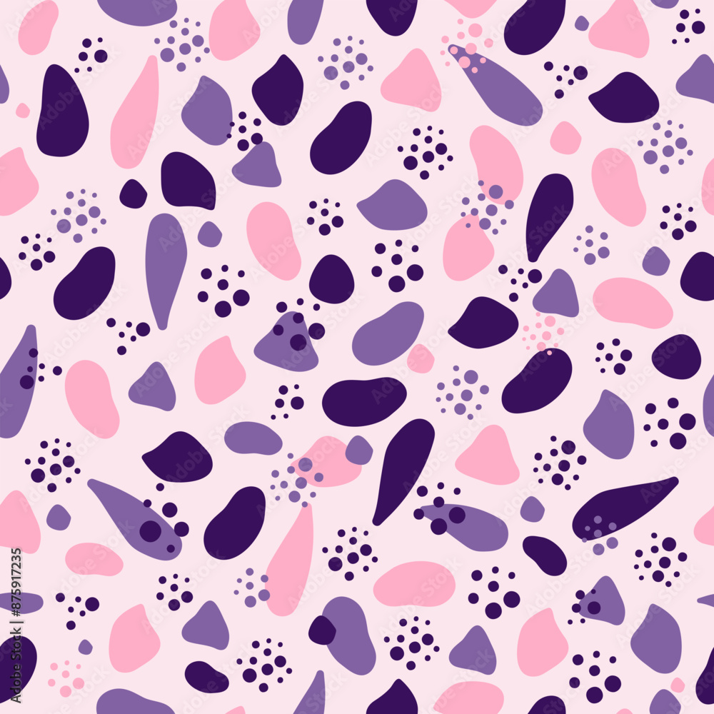 Fototapeta premium Abstract geometric pattern. Shapes, spots, blots. Seamless color background, vector texture.