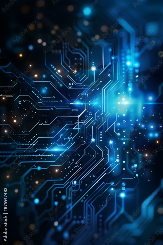 Fototapeta premium Abstract Technology Background with Blue Circuit Board Design