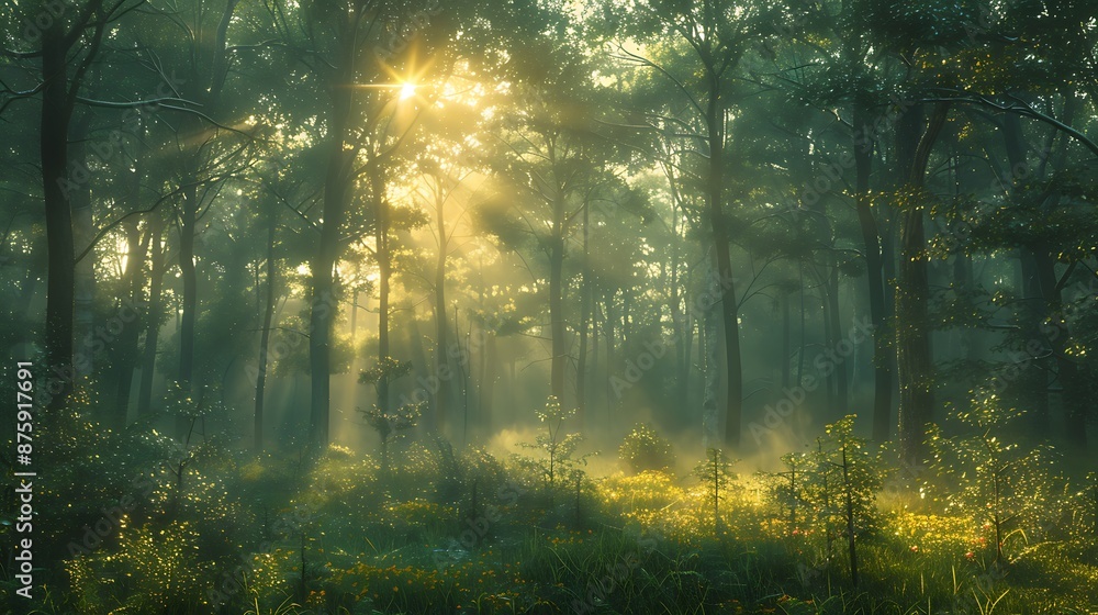 Obraz premium morning in the woods