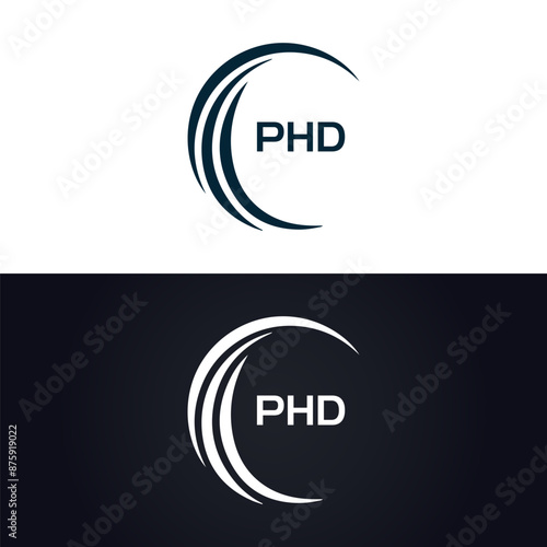 PHD logo. P H D design. White PHD letter. PHD, P H D letter logo design. P H D letter logo design in GOLD, GOLDEN LOGO, THREE, style. letter logo set in one artboard. P H D letter logo vector design.